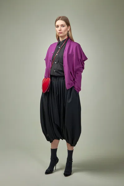 Comme Des Garçons Elasticated-waist Draped Skirt In Black