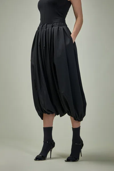 Comme Des Garçons Elasticated-waist Draped Skirt In Black
