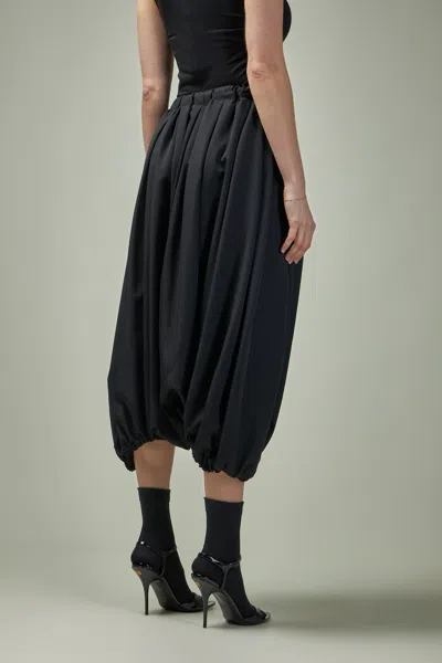 Comme Des Garçons Elasticated-waist Draped Skirt In Black