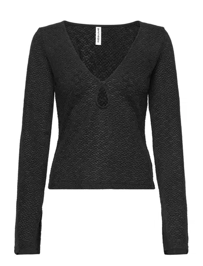 Resume Women's Viennars Knit Keyhole Neck Blouse In Black In Black