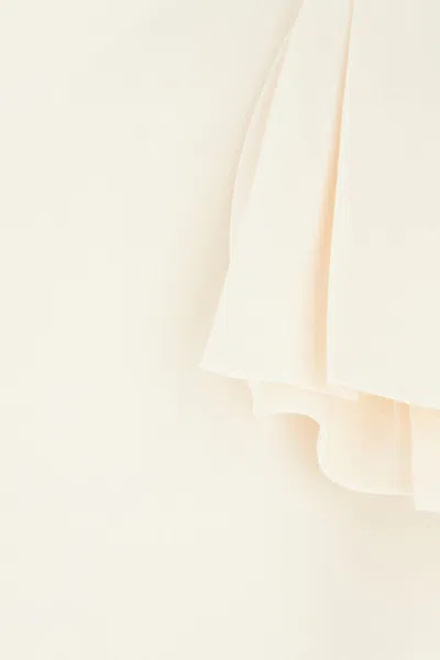 Valentino Ruffled Wool And Silk-blend Crepe Mini Dress In Beige