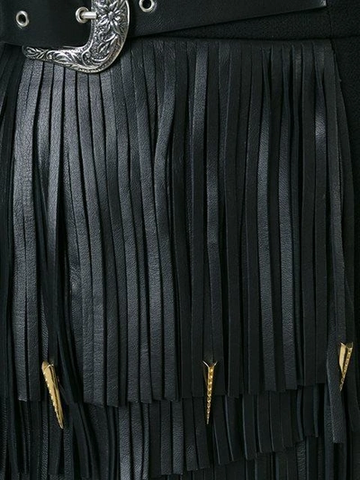Shop Fausto Puglisi Fringed A-line Skirt - Black
