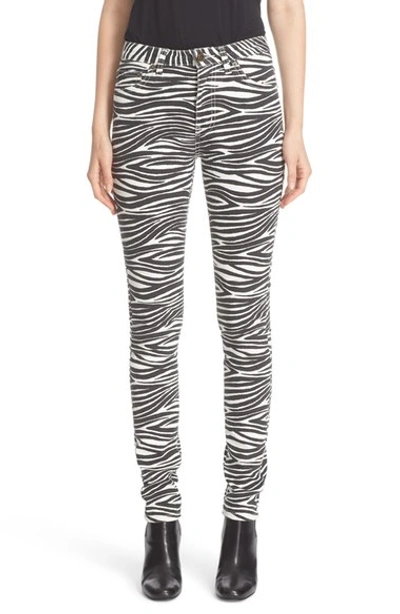 Shop Saint Laurent Tiger Print Skinny Jeans In White Black Tiger Print