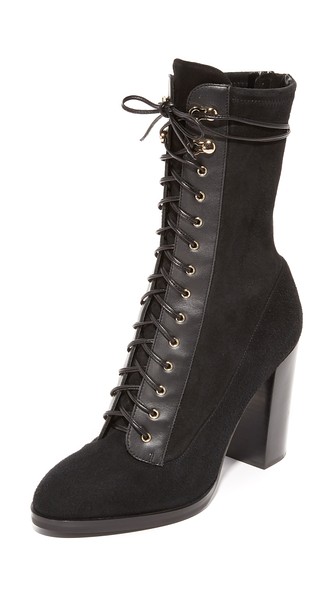 sergio rossi lace up booties