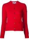 Comme Des Garçons Play Double-logo Cardigan In Red