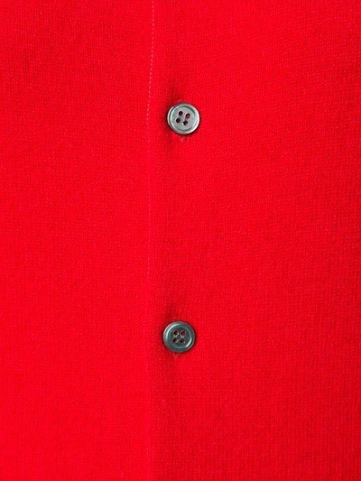 Shop Comme Des Garçons Play Round Neck Cardigan In Red