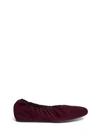 LANVIN Concealed wedge heel pleated suede flats