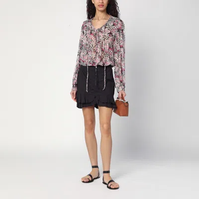 Isabel Marant Étoile Breenea Mini Skirt With Black Zip In Black