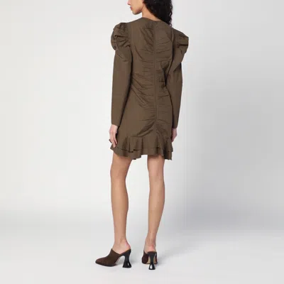 Isabel Marant Étoile Briali Mini Dress With Green Khaki Zip In Green
