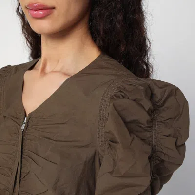 Isabel Marant Étoile Briali Mini Dress With Green Khaki Zip In Green