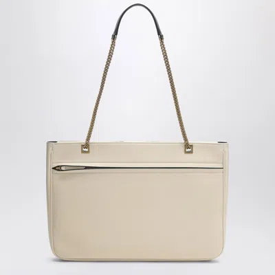 Valentino Garavani Garavani Viva Superstar Medium Nappa Leather Shopping Bag Woman Butter/black Uni In White