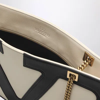 Valentino Garavani Garavani Viva Superstar Medium Nappa Leather Shopping Bag Woman Butter/black Uni In White