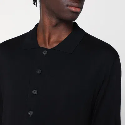 Tagliatore Silk-blend Polo T-shirt In Black