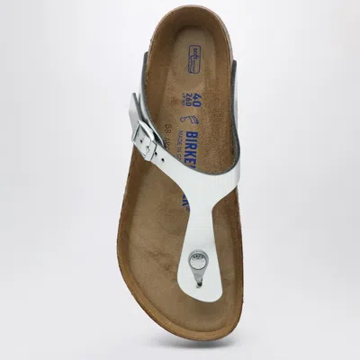 Birkenstock Gizeh Silver Sandal In Metal