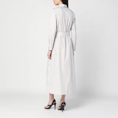 P.a.r.o.s.h . Light Grey Shirt Dress With Embroidery In Grey