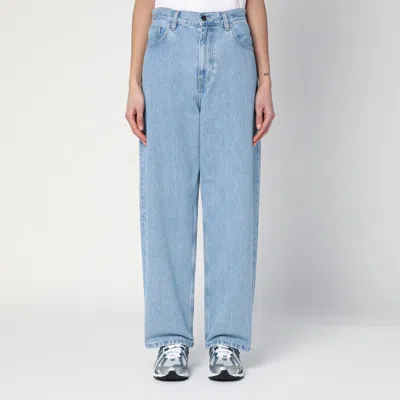 Carhartt Denim Pant With Back Patch Pockets In Light Blue