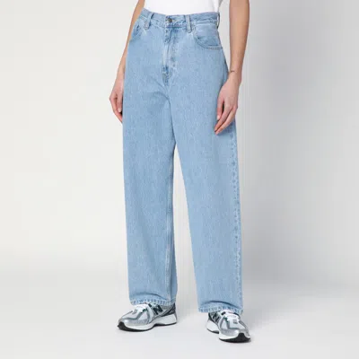 Carhartt Denim Pant With Back Patch Pockets In Light Blue