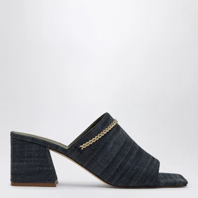 Maria Luca Messalina Blue Denim Sandals In Blue