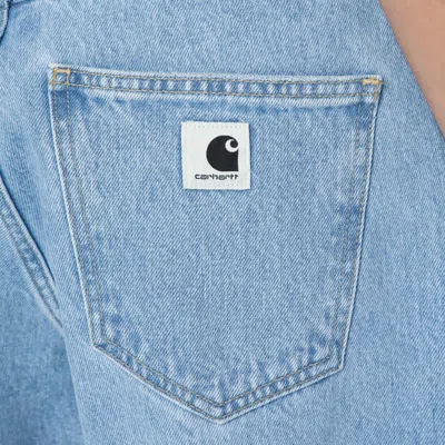 Carhartt Denim Pant With Back Patch Pockets In Light Blue