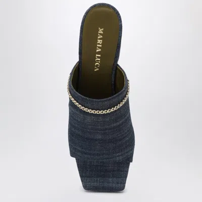 Maria Luca Messalina Blue Denim Sandals In Blue