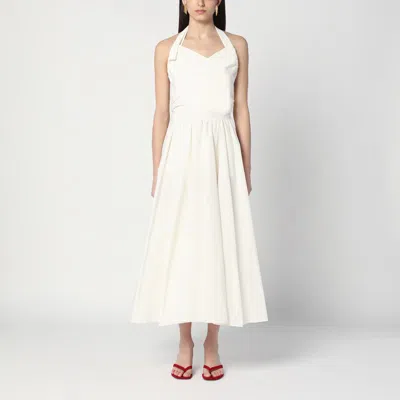 Patou Ivory Dress With A Bow On The Back In White