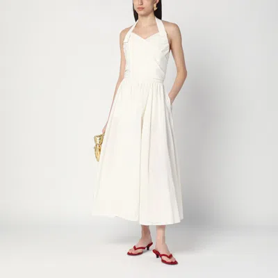 Patou Ivory Dress With A Bow On The Back In White