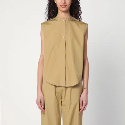 Loulou Studio Sleeveless Shirt In Sand Colour In Beige