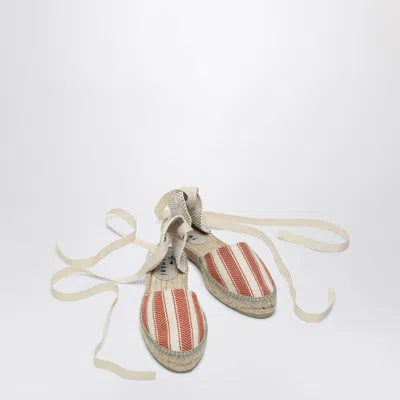 Manebi Low Espadrilles Ivory/terracotta In Brown