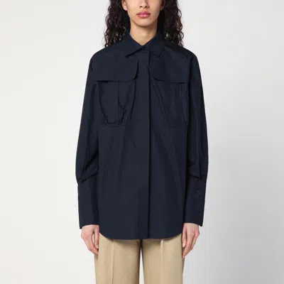 Patou Navy Blue Cotton Shirt In Blue