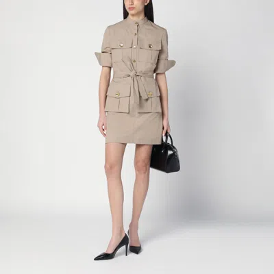 Givenchy Taupe Safari Dress In Poplin In Beige