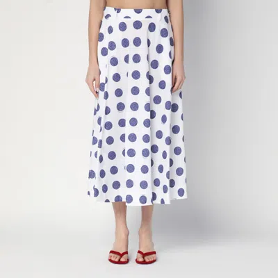 Moschino Biro Polka Dots Poplin Skirt In White