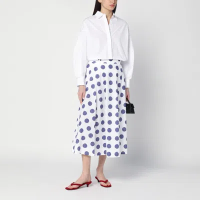 Moschino Biro Polka Dots Poplin Skirt In White