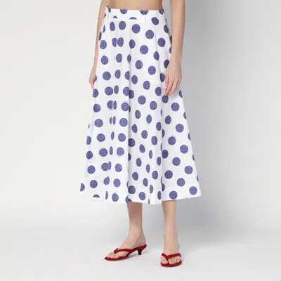 Moschino Biro Polka Dots Poplin Skirt In White