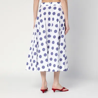 Moschino Biro Polka Dots Poplin Skirt In White