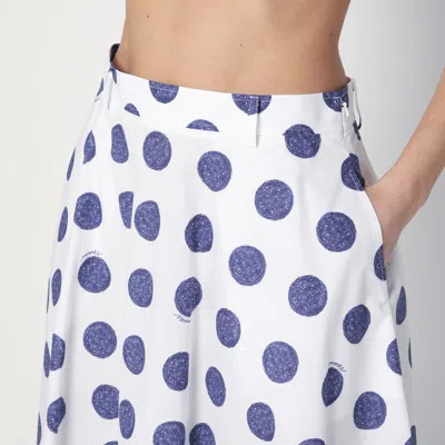 Moschino Biro Polka Dots Poplin Skirt In White