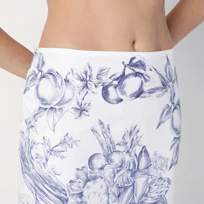 Moschino Maxi Skirt With Whimsical Floral Character Illustration In White