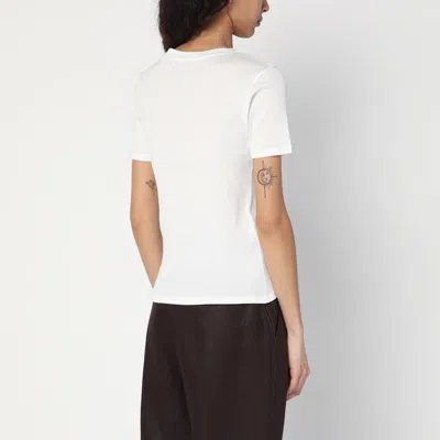 Shop Loulou Studio White Ribbed T-shirt