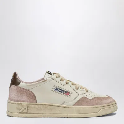 Autry Vintage Inspired Low-top Sneakers With Textured Accents In Brown