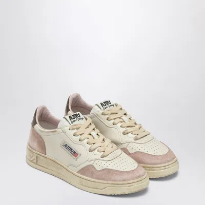 Autry Vintage Inspired Low-top Sneakers With Textured Accents In Brown