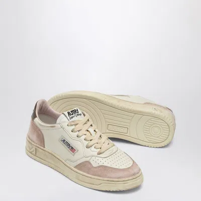 Autry Vintage Inspired Low-top Sneakers With Textured Accents In Brown