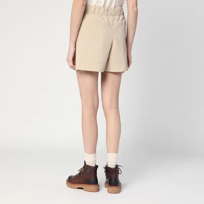 Moncler Grenoble Shorts With Logo Patch In Neutral