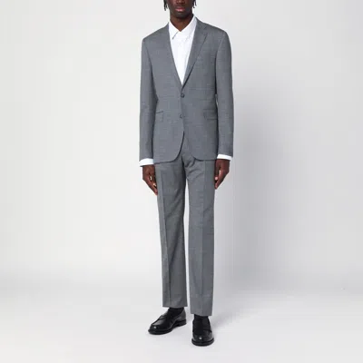 Tagliatore Tailored Single-breasted Wool Suit With Notch Lapel In Grey