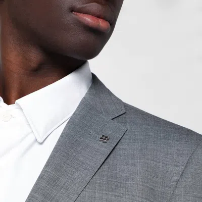 Tagliatore Tailored Single-breasted Wool Suit With Notch Lapel In Grey