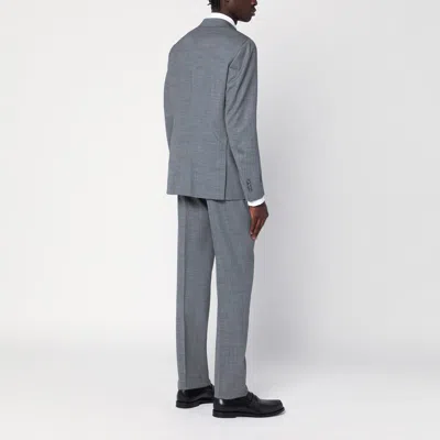 Tagliatore Tailored Single-breasted Wool Suit With Notch Lapel In Grey