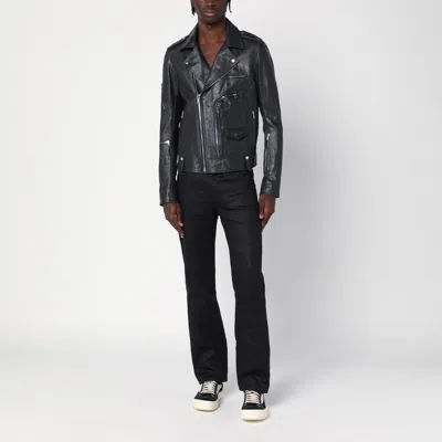 Rick Owens Bauhaus Stooges Leather Jacket In Black