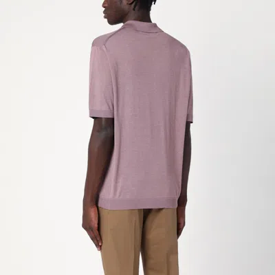 Shop Tagliatore Lilac Silk-blend Polo Shirt In Pink