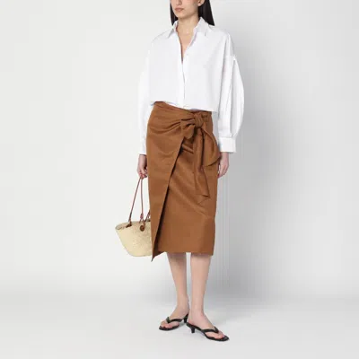 S Max Mara Oversized White Shirt In Cotton In Blue