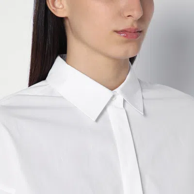 S Max Mara Oversized White Shirt In Cotton In Blue