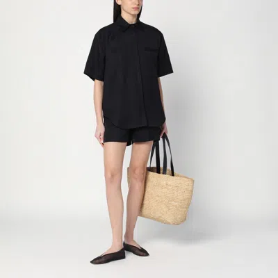 Loulou Studio Canvas Short-sleeves Shirt In Black