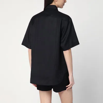 Loulou Studio Canvas Short-sleeves Shirt In Black